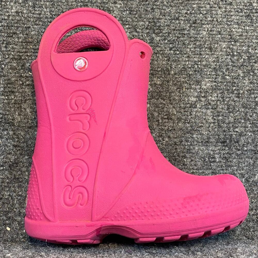 Crocs Youth Girls Handle It Rain Boots Pink Size Child 8 Waterproof Pull on